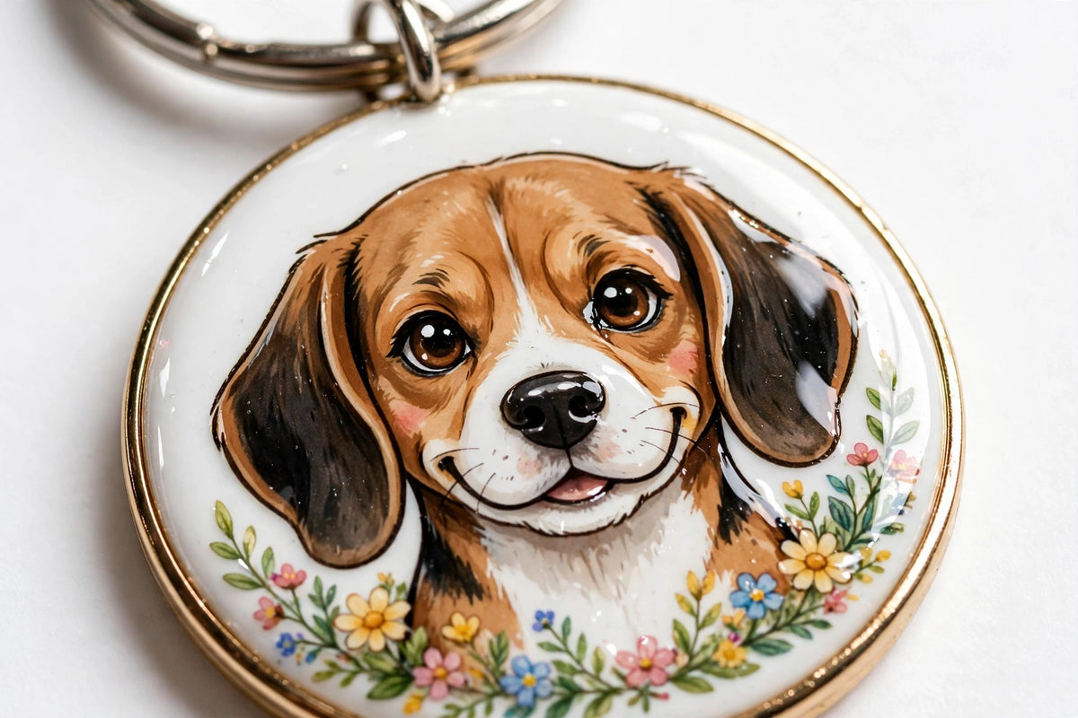 Personalized Pet Portrait Keychain