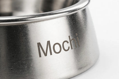 Engraved Stainless Steel Pet Food Bowl