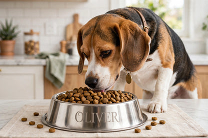 Engraved Stainless Steel Pet Food Bowl