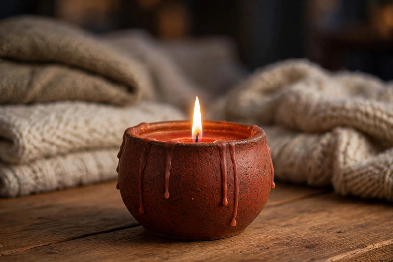 Rust Red Campfire Candle