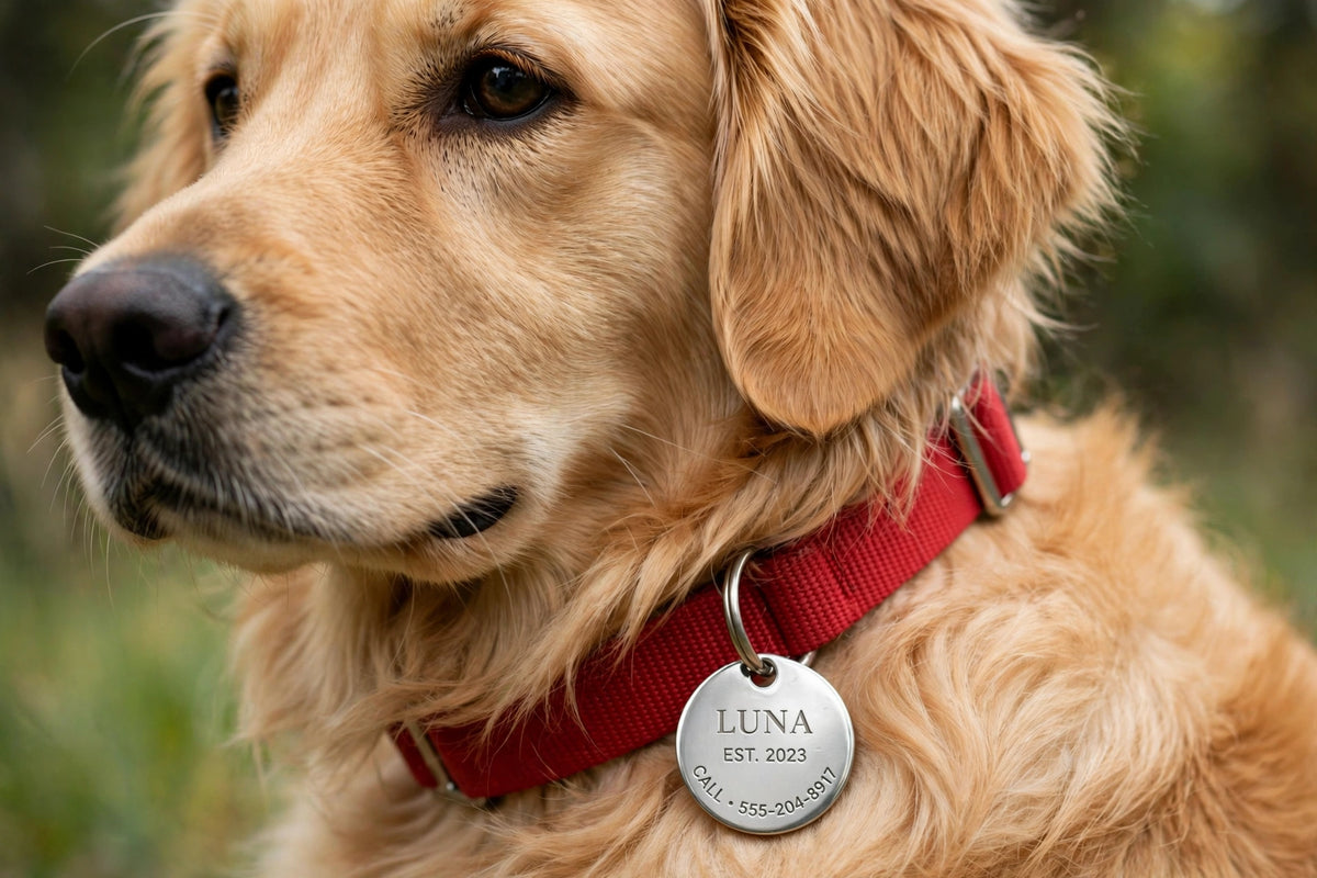 Engraved Stainless Steel Pet ID Tag