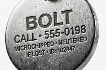 Engraved Stainless Steel Pet ID Tag