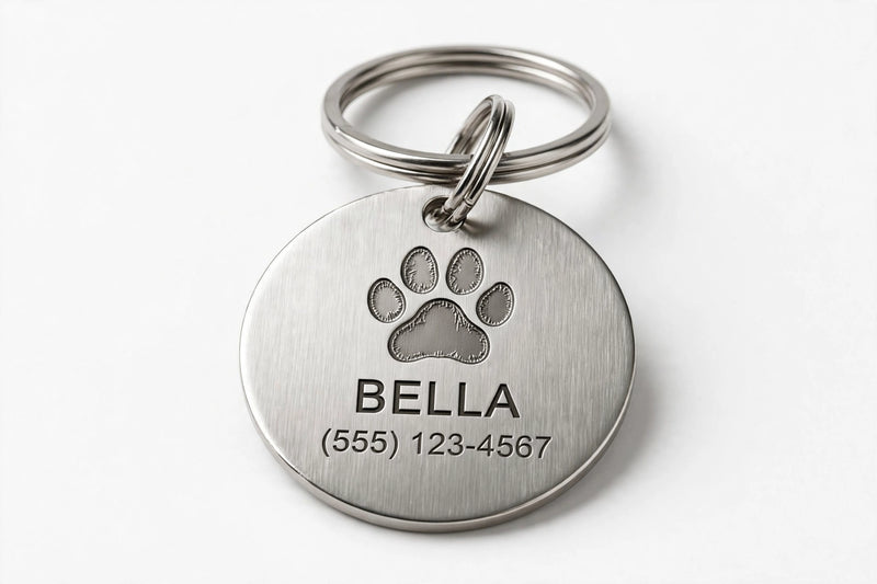 Engraved Stainless Steel Pet ID Tag