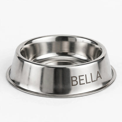 Engraved Stainless Steel Pet Food Bowl