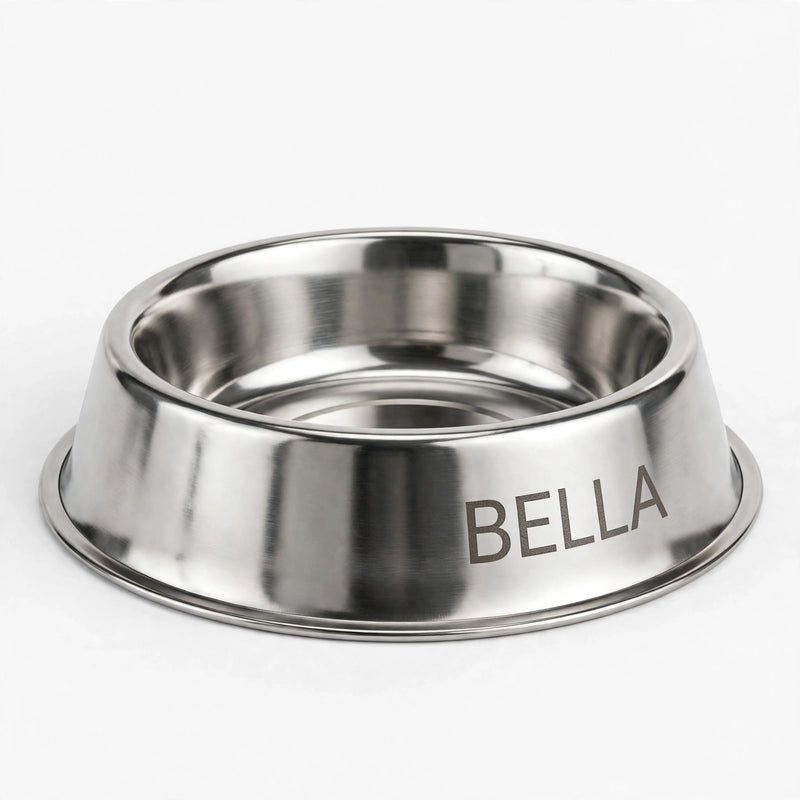 Engraved Stainless Steel Pet Food Bowl