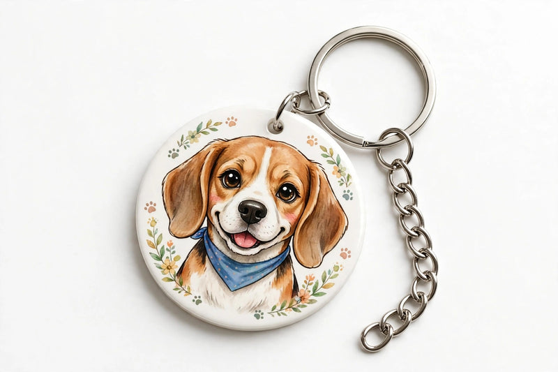 Personalized Pet Portrait Keychain